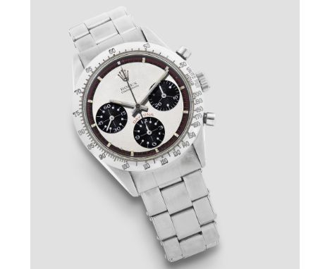 Rolex. An exceptionally rare stainless steel manual wind chronograph bracelet watch with exotic Paul Newman dialModel: Paul N