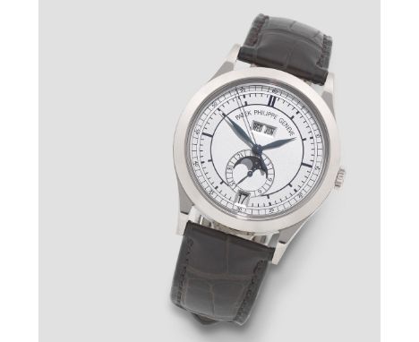 Patek Philippe. A fine 18K white gold automatic annual calendar wristwatch with moon phaseReference: 5396G-001Date: Purchased