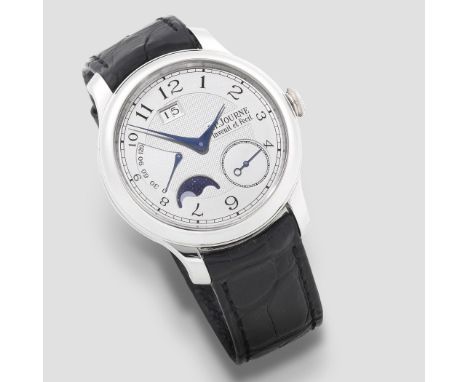 F. P. Journe. A fine platinum automatic calendar wristwatch with power reserve and moon phaseModel: Octa Auto Lune, No.098-AL