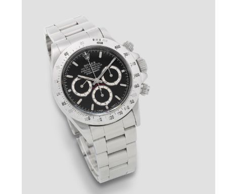 Rolex. A stainless steel automatic chronograph bracelet watchModel: Cosmograph Daytona 'Zenith inverted 6'Reference: 16520Dat