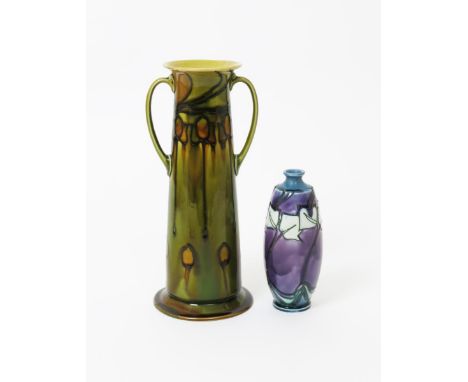 A Minton's Secessionist vase designed by John Wadsworth and Leon Solon, swollen cylindrical form. tubeline decorated with Art