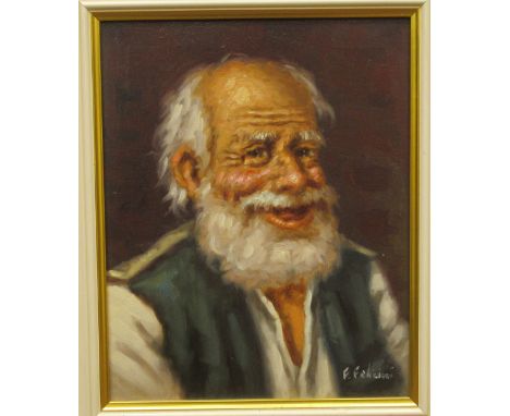 20thC Italian School - a head and shoulders portrait, an elderly bearded man&nbsp; oil on canvas&nbsp; bears an indistinct si