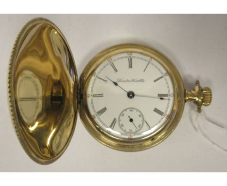 An early 20thC Hamilton Watch Co, rolled 14ct gold cased, full hunter pocket watch, the keyless 17 jewel movement faced by a 