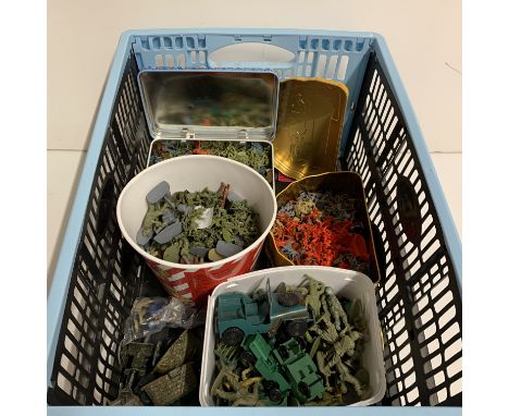 A quantity of army toys and figures.