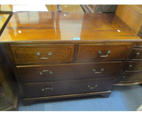 A late Victorian/early Edwardian straight fronted chest of two short and two long drawers on bracket feet, 30 1/2" h x 36" w 