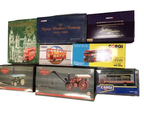 Die cast boxed selection including Corgi Vintage Glory, Matchbox and Dinky Buses and others.