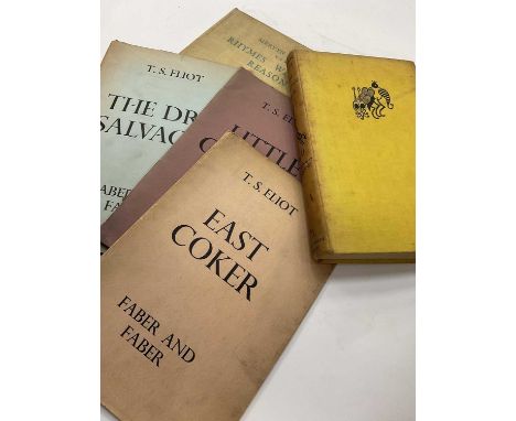 T. S. Eliot - paperback copies of East Coker, The Dry Savages and Little Gidding, First Coker - Fourth Impression, the others