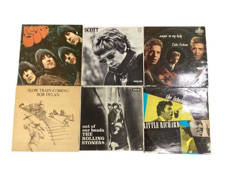 One box of records to include Beatles, Bob Dylan, Rolling Stones, Cream, Eddie Cochran and others