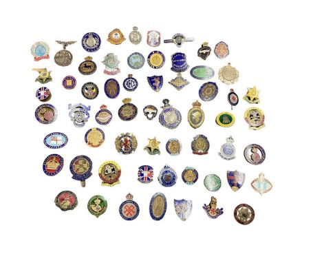 Collection of fifty nine Second World War and later Veterans and Regimental association enamel and other pin badges. (59)