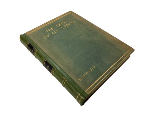 Richard Lydekker - The Deer of All Lands, 1898 first edition, one of 500 copies (un-numbered), 24 hand-coloured lithographed 