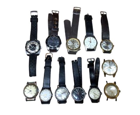 Group of vintage wristwatches including Carronade 25 Jewel automatic watch, Timex etc