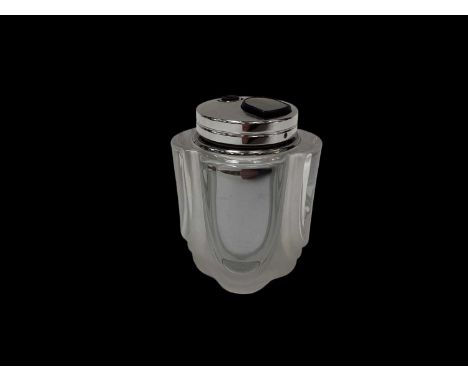 Daum glass table lighter of lobed form