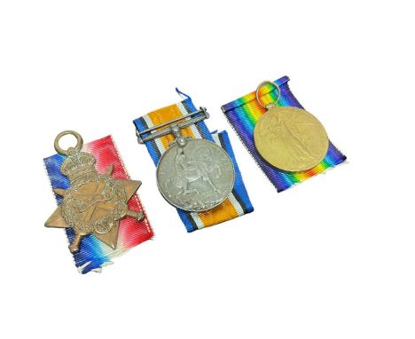 First World War trio, comprising 1914 - 14 Star, War and Victory medals named to 13472 PTE. W. Steventon. N. Staff. R.
