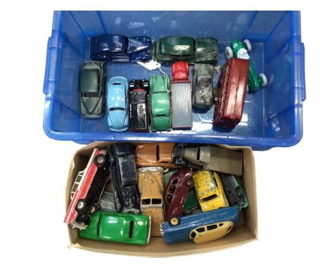 Diecast unboxed selection of early Dinky models including saloon cars, buses etc. (Qty)