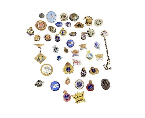Collection of forty three Second World War and later Royal Navy and related enamel and other pin badges. (43)