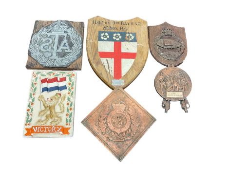 First World War Tank Corps plaque and lot other military plaques (6)