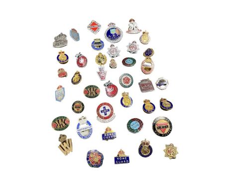 Collection of forty Second World War and later Home Guard, ARP, Civil Defence and related enamel and other pin badges. (40)