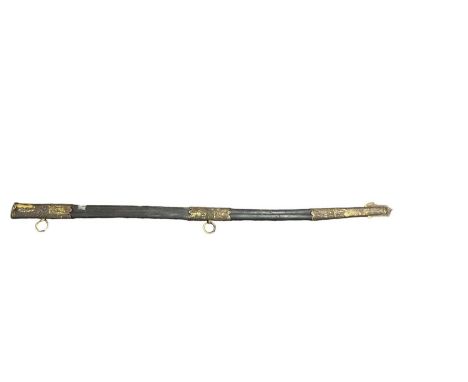 Scarce Victorian Naval Flag Officers sword scabbard with oak leaf decoration to mounts 82cm overall ( leather warped)