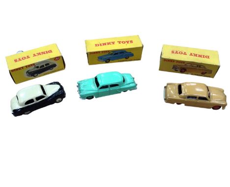 Dinky diecast models including Ford Fordor Sedan, No.170, Studebaker Land Cruiser, No.172, Standard Vanguard Saloon, No.16, A