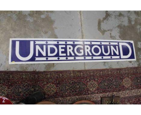 Large Underground enamel sign, 151cm x 27cm