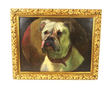 OLIVER HUNTER (English Early 20th century)
Portrait of a bulldog
Oil on canvas
Signed lower right
25cm x 33cm