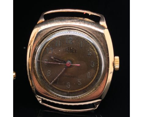 A LADIES 9ct GOLD ROTARY WRIST WATCH TOGETHER WITH A VINTAGE TREBEX 9ct GOLD HEAD ONLY WRIST WATCH, ENGRAVED TO REVERSE. GROS