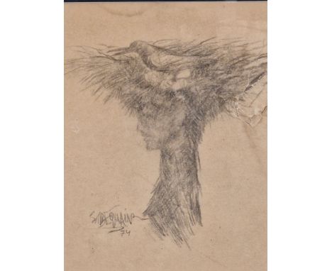 SYED SADEQUAIN AHMED NAQVI (1930-87), ARR. A PENCIL SKETCH FOR THE DUST COVER OF HIS BOOK THE HOLY SINNER, THE HUMAN HEAD AND
