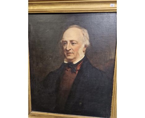 VICTORIAN SCHOOL, A PORTRAIT OF SIR HUGH STEWART OF BALLYGALEY, OIL ON CANVAS.&nbsp; &nbsp;73 x 61cms.