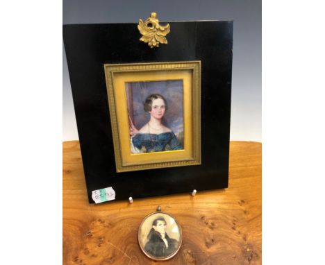 TWO 19th C. PORTRAIT MINIATURES OF ARCHIBALD SPEIRS AND OF HIS DAUGHTER ANNE, RESPECTIVELY GREAT GRANDFATHER AND GREAT AUNT T