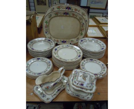 A part dinner service by Allertons having transfer print and enamel detailing