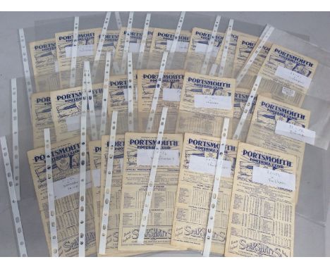 Portsmouth FC 1951-52 season, -27x home programmes- comprising: Burnely, Wolves (x2), Liverpool, Arsenal, Doncaster Rovers, C