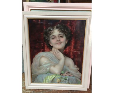 Five framed 'Pears' prints, after Fred Morgan and William Collins etc, and a portrait 'The Shepherdess' after Luke Fildes, al