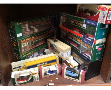 SECTION 40. A collection of 14 assorted boxed die-cast model vans ands lorries, predominantly Corgi Eddie Stobart examples in