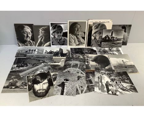 Twenty six various black and white portrait photographs, mostly on board, largest 42 x 30cm 