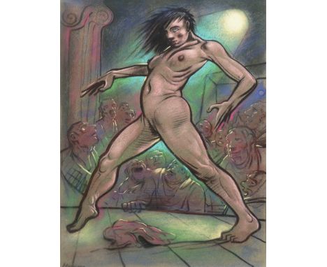 * PETER HOWSON OBE,STRIPPERpastel on paper, signed60cm x 45cmMounted, framed and under glass