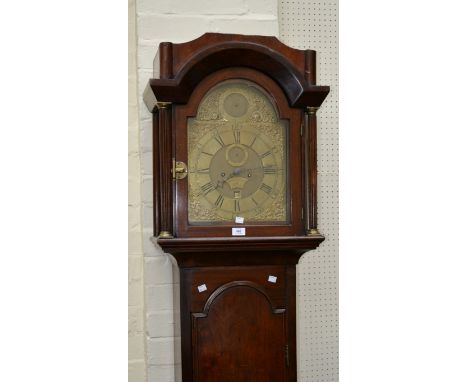 Jacob Taverner, London, a George III mahogany long case clock, the five pillar eight day movement striking on a bell faced by