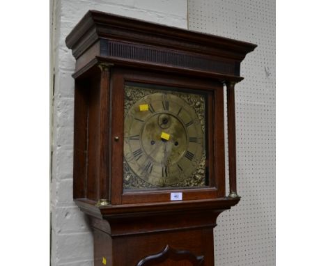 A late 18th century eight-day crossbanded oak cased longcase clock, by Samuel Water of Epworth, the brass dial with applied c