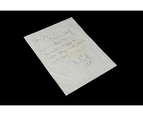 Rolling Stones / Mick Jagger Signed Letter, a signed personal letter from Mick Jagger to Joanna (Jo), (the Vendor), who was a