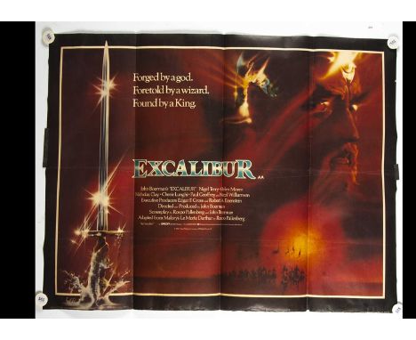 Excalibur (1981) UK Quad poster, UK Quad Cinema Poster for the fantasy adventure starring Helen Mirren with poster art by Bob