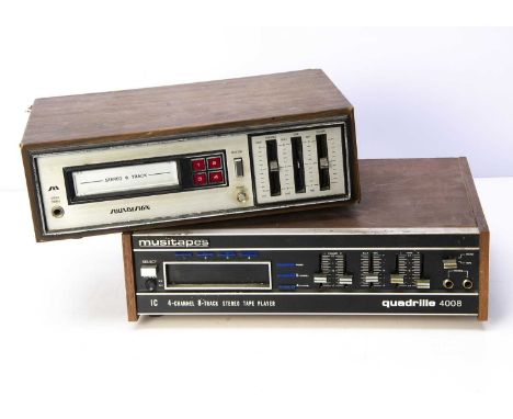Eight Track Players / Tapes, Soundesign 8 track tape player model 4840C and a Musitapes Quadrille 4008 8 track player plus tw