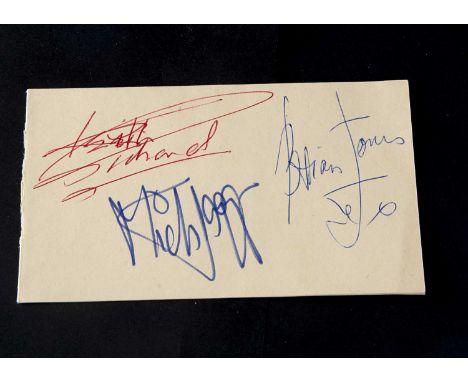 Rolling Stones / Autographs, complete set of all Five Rolling Stones signatures obtained by Joanna (the Vendor), who was a me