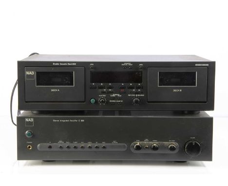 NAD Amplifier / Cassette Deck, NAD stereo integrated Amplifier C320 together with a NAD double Cassette Deck 616, both genera