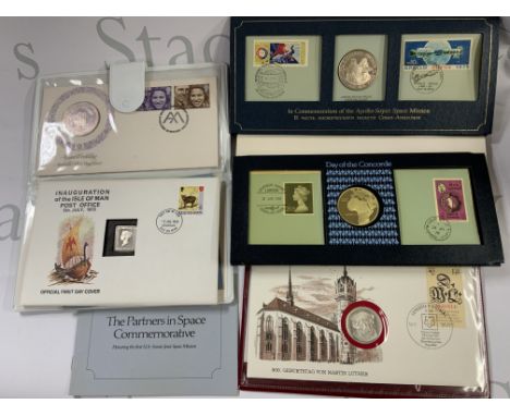 5 presentation sterling silver coins/ medallions. (B)