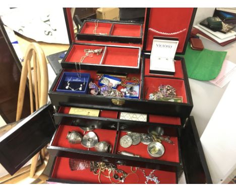 A Collection of costume jewellery including silver. Jewellery including necklaces, rings etc. postage category C