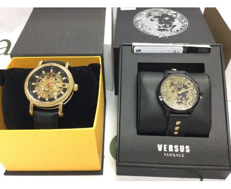 Two gents watches in unworn condition with boxes. Includes a Versace Versus watch.