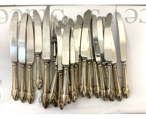 A collection of hallmarked silver handled cutlery. (C)