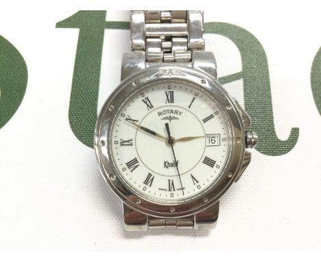 A Rotary Khalif watch with date aperture Approx 35mm case. Seen working. Postage B