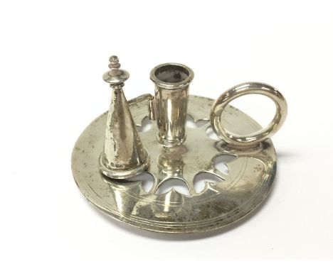 A silver London hallmarked chamber stick. 81.89g from circa 1984 Postage B