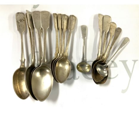 A small collection of hallmarked silver cutlery, total weight 530g. (A)