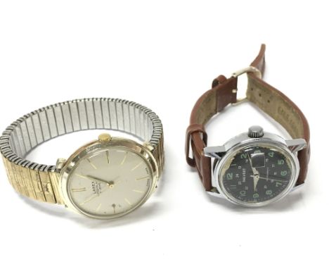 Mens vintage Manual wind watches comprising a Swiss Larex Discovolante 17 jewel watch, 35mm case and a Salvest Anti Magnetic 